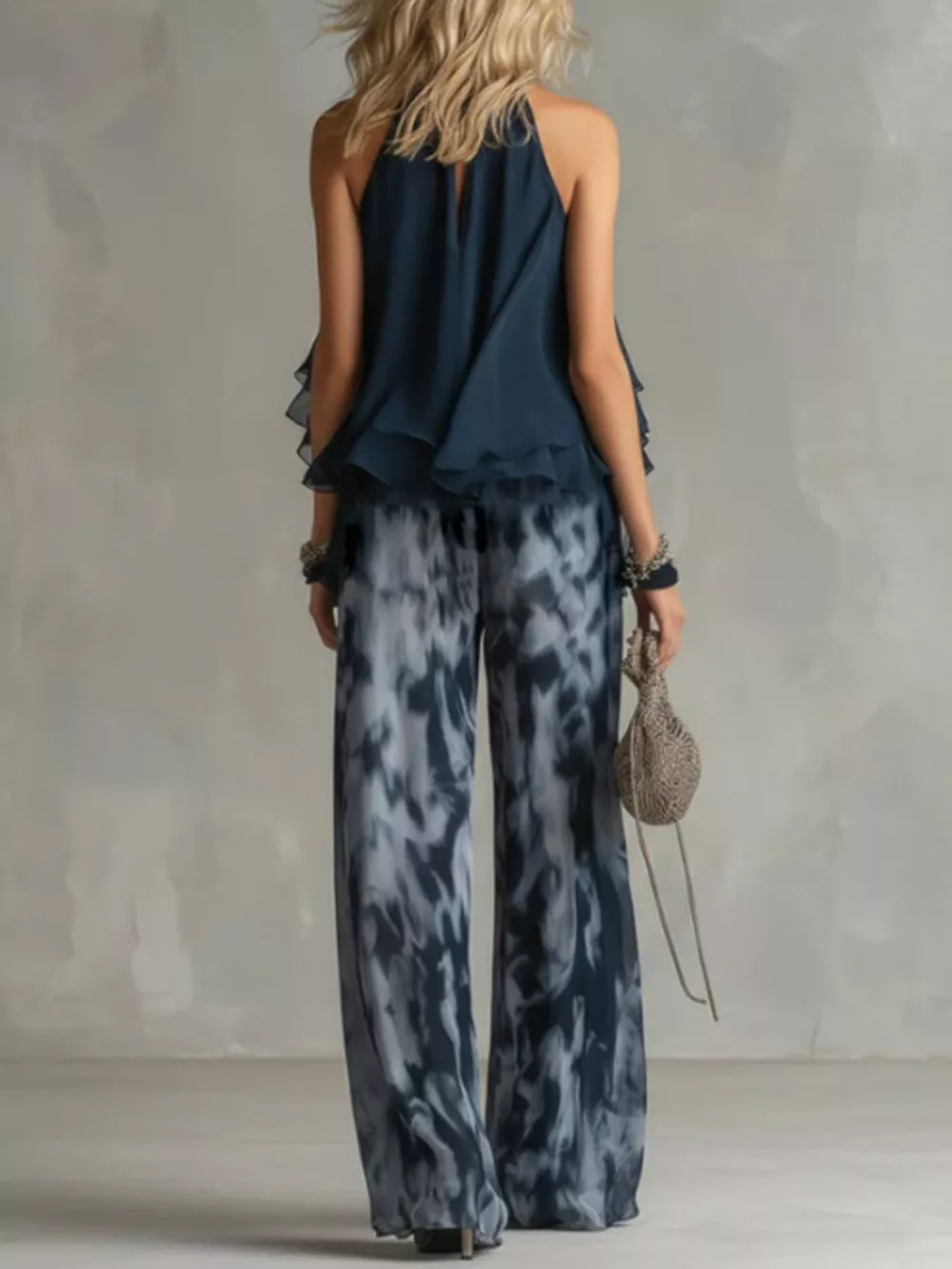 Sleeveless Top and Tie-Dye Wide-Leg Pants Set, image 5