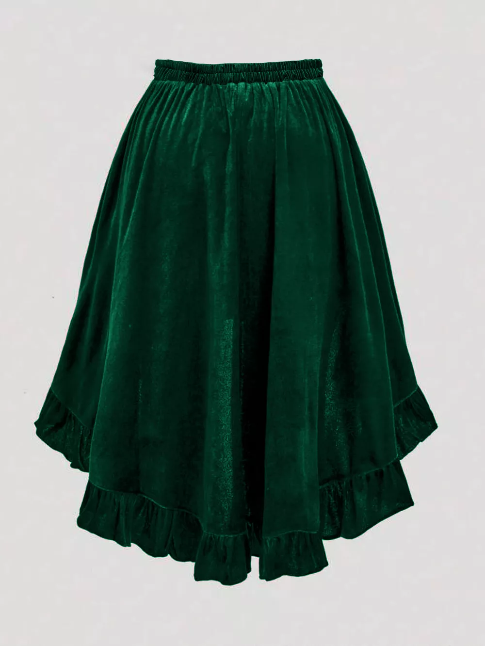 Plus Size Ruffled Velvet Elastic Waist Skirt, image 8