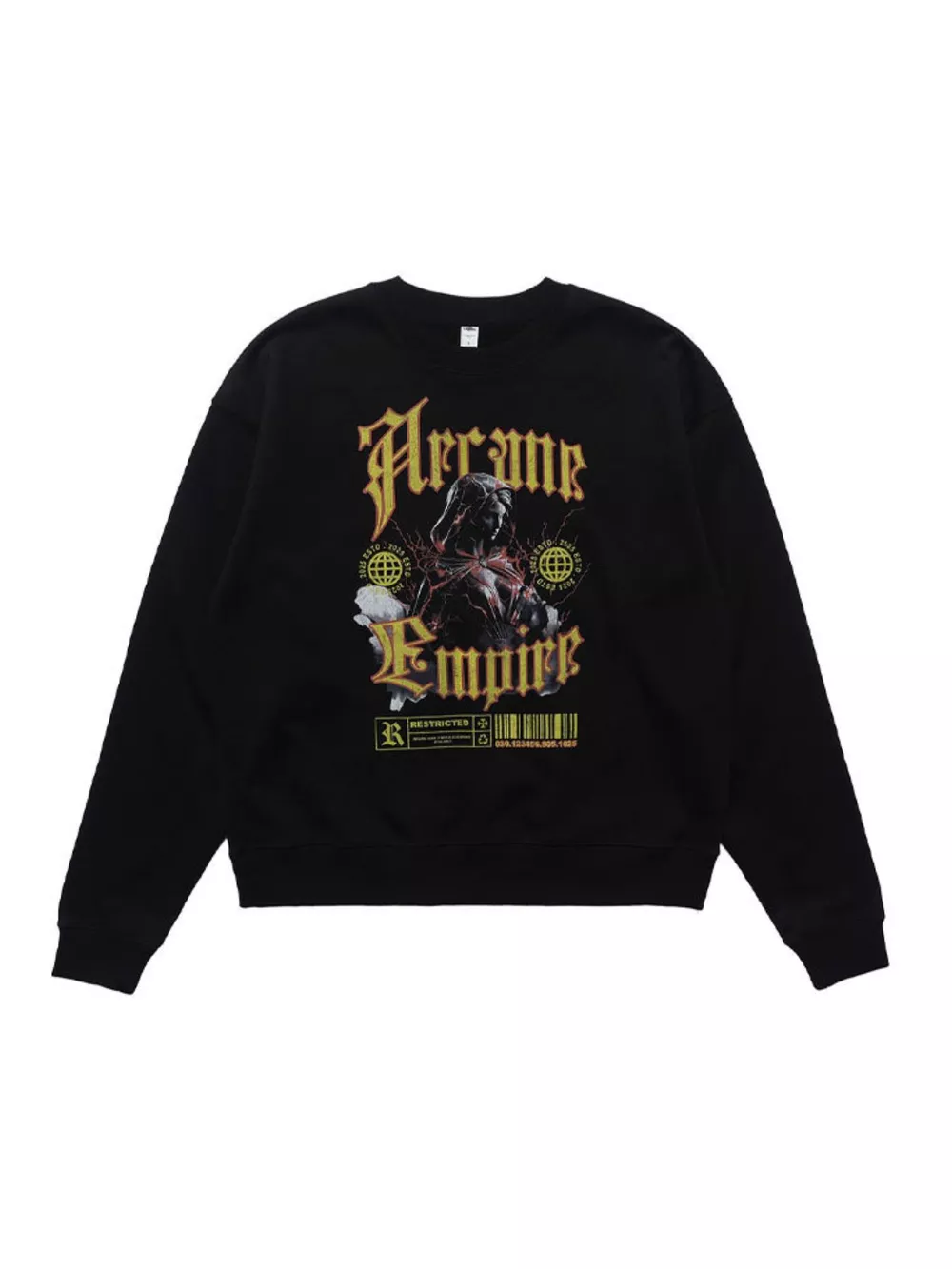 Men's Gothic Graphic Crewneck Sweatshirt, image 4