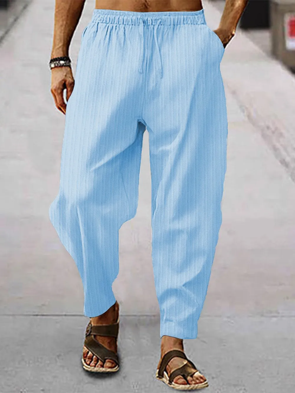 Men's Full Size Drawstring Pants with Pockets Plus Size, image 5