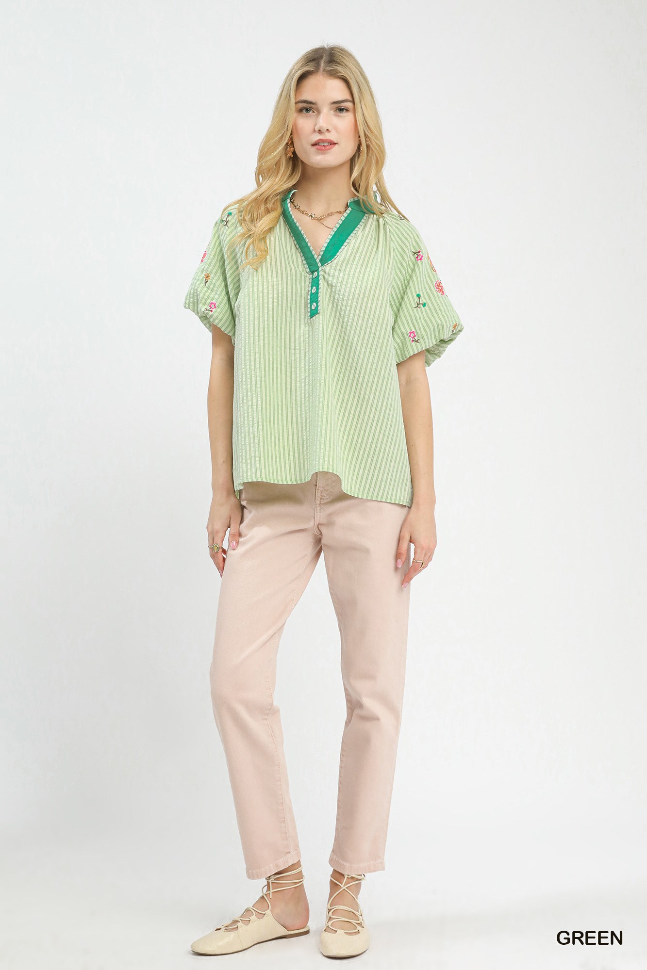 Embroidered Stripe Top, image 4