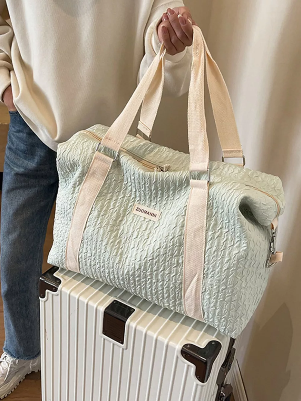Texture Travel Bag with Adjustable Strap, image 3
