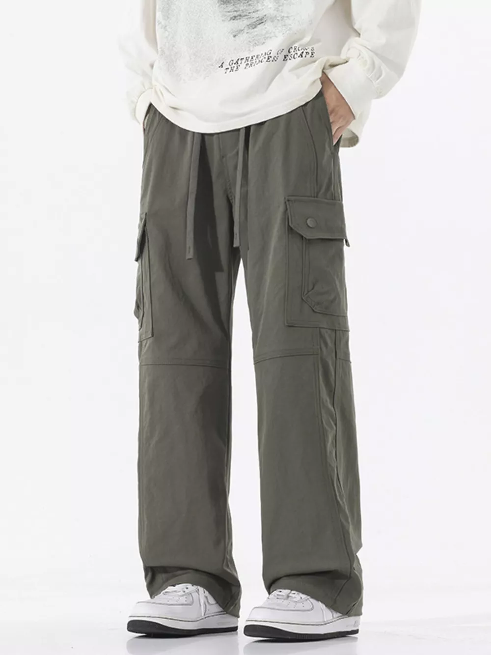 Men's Full Size Multi-Pocket Cargo Utility Pants Plus Size