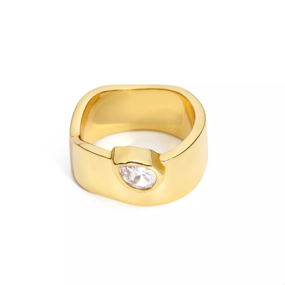 18K Gold-Plated Minimalist Design Ring, image 3