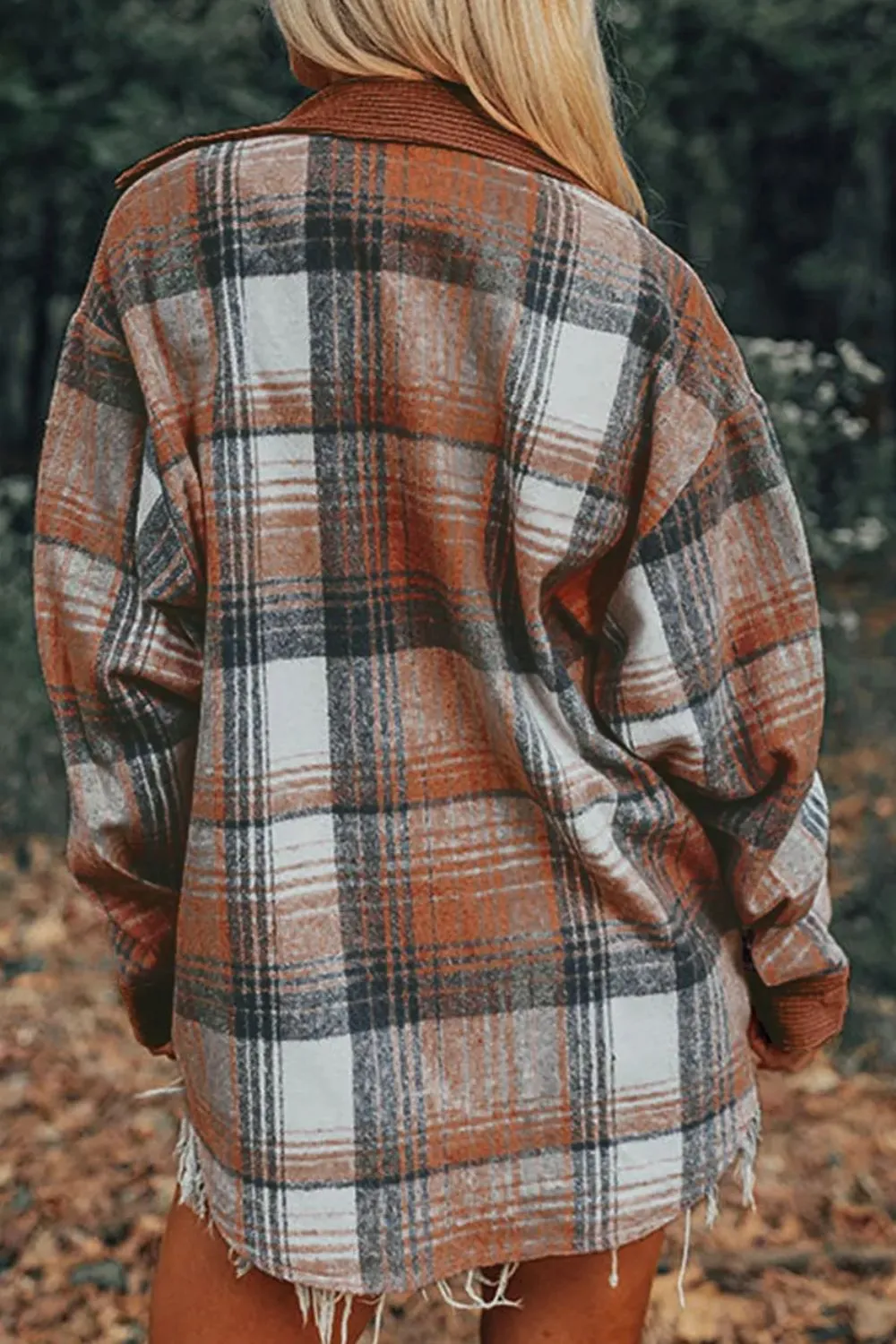 Plaid Button Up Long Sleeve Shacket, image 3