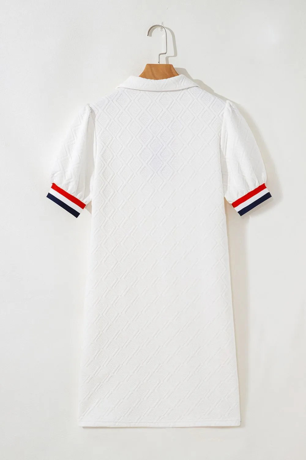 Patriotic American Flag Print Dress with Striped Collar, image 2