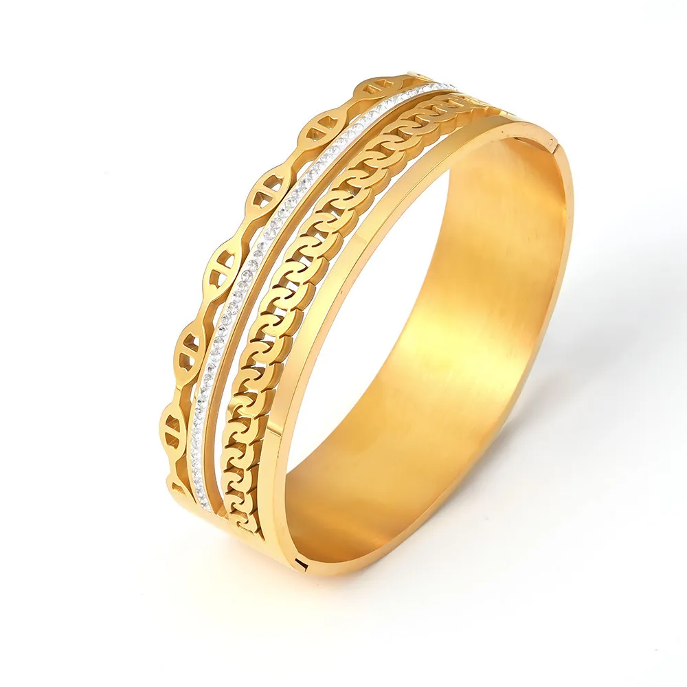 18K Gold-Plated Czech Diamond Bracelet, image 3