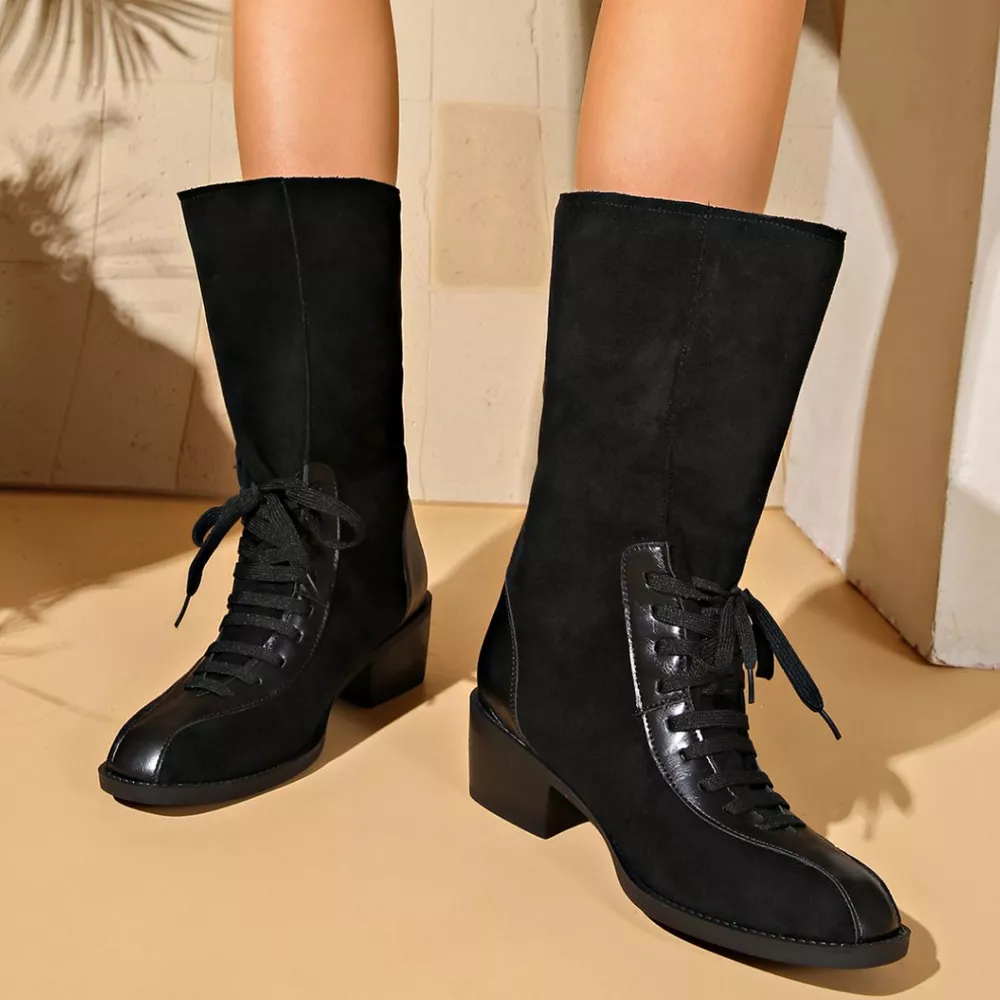 Mid-Calf Block Heel Boots, image 3