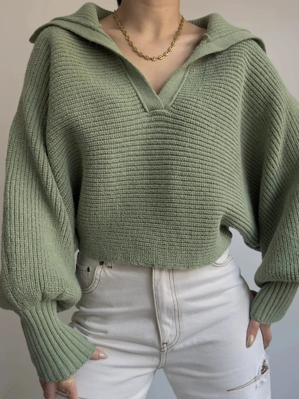Johnny Collar Long Sleeve Sweater, image 17