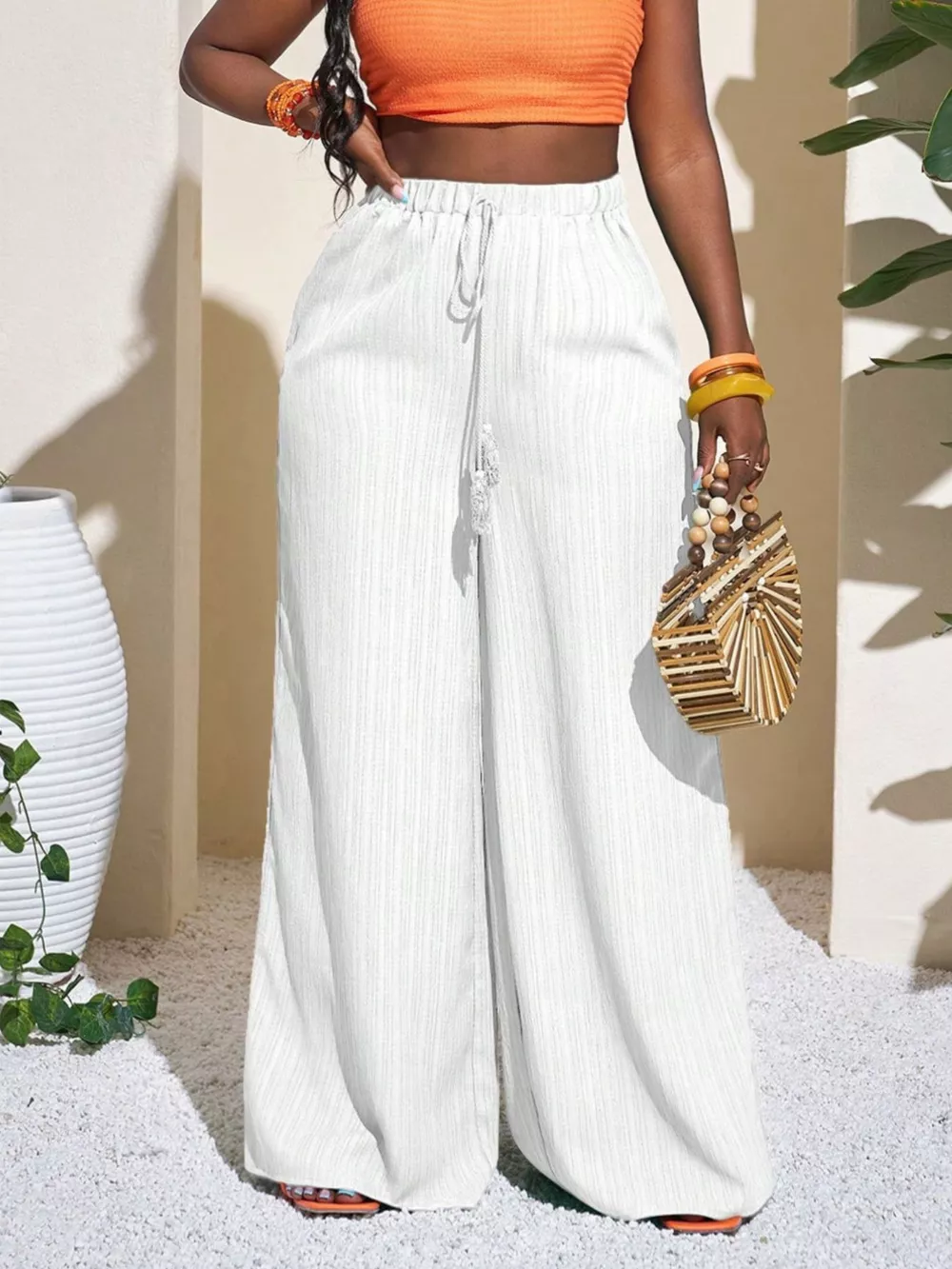 Wide-Leg Pants with Drawstring, image 16
