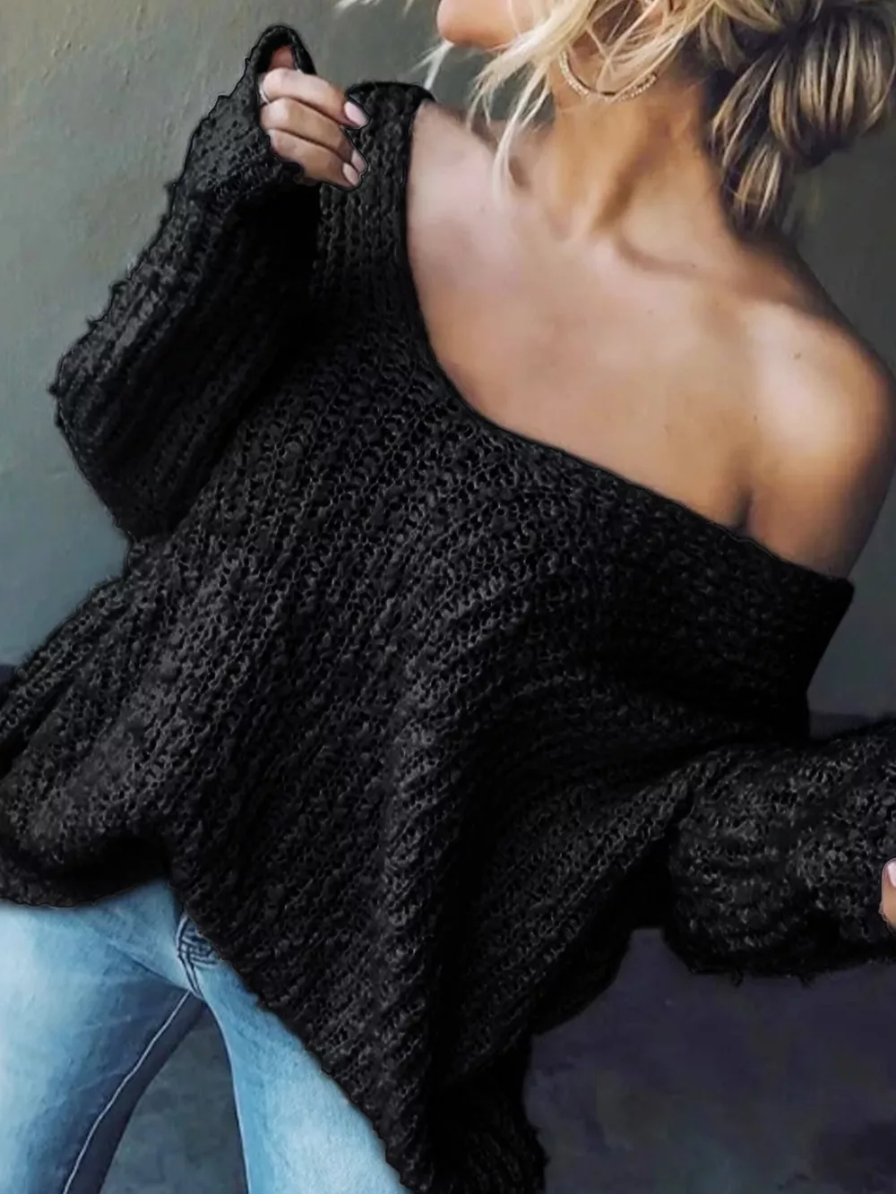 Loose Fit Long Sleeve Sweater, image 10