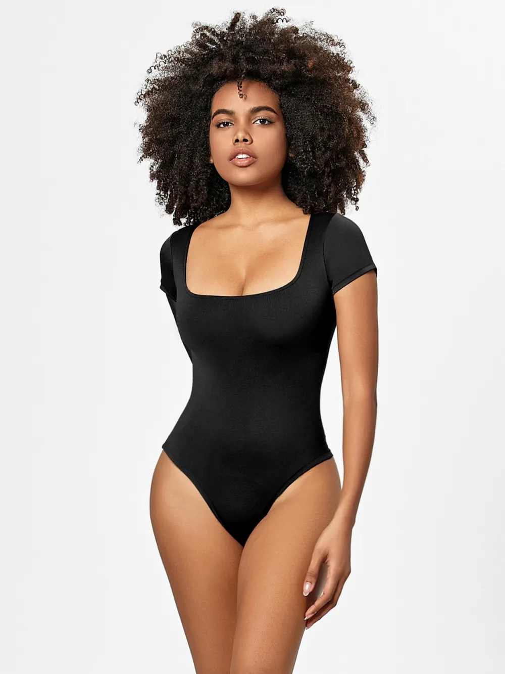 Full Size Square Neck Short Sleeve Bodysuit, image 8