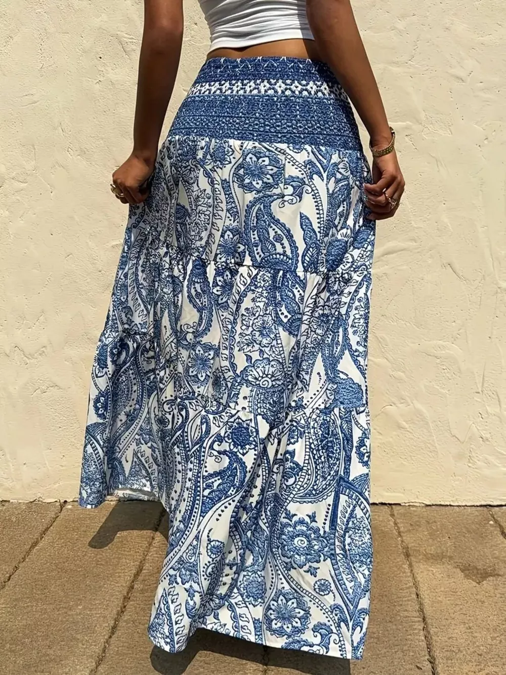 Paisley Print Maxi Skirt, image 4