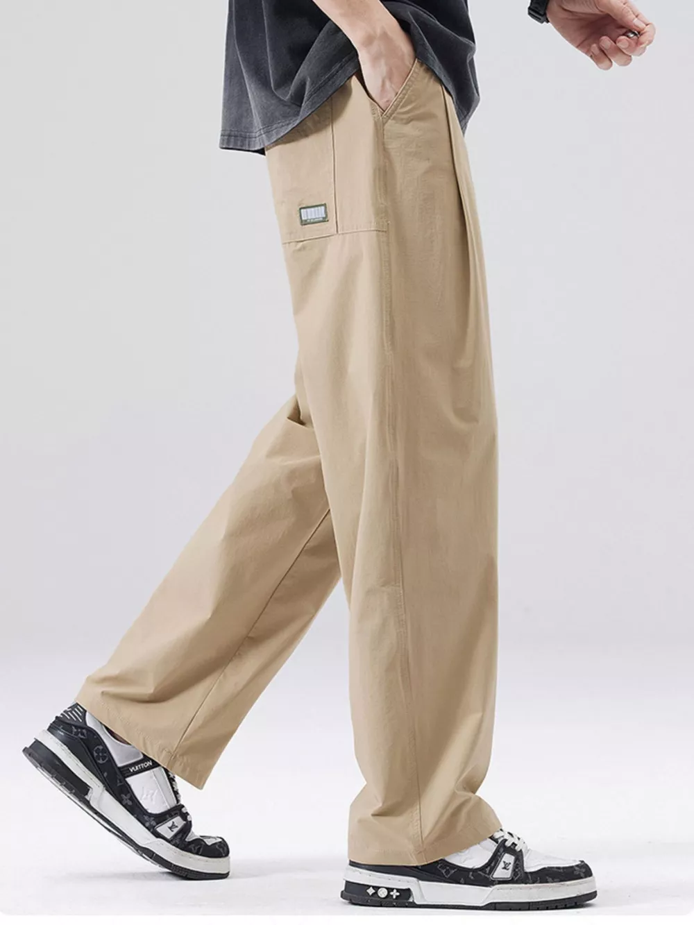 Men's Full Size Basic Style Wide Leg Pants Plus Size, image 3