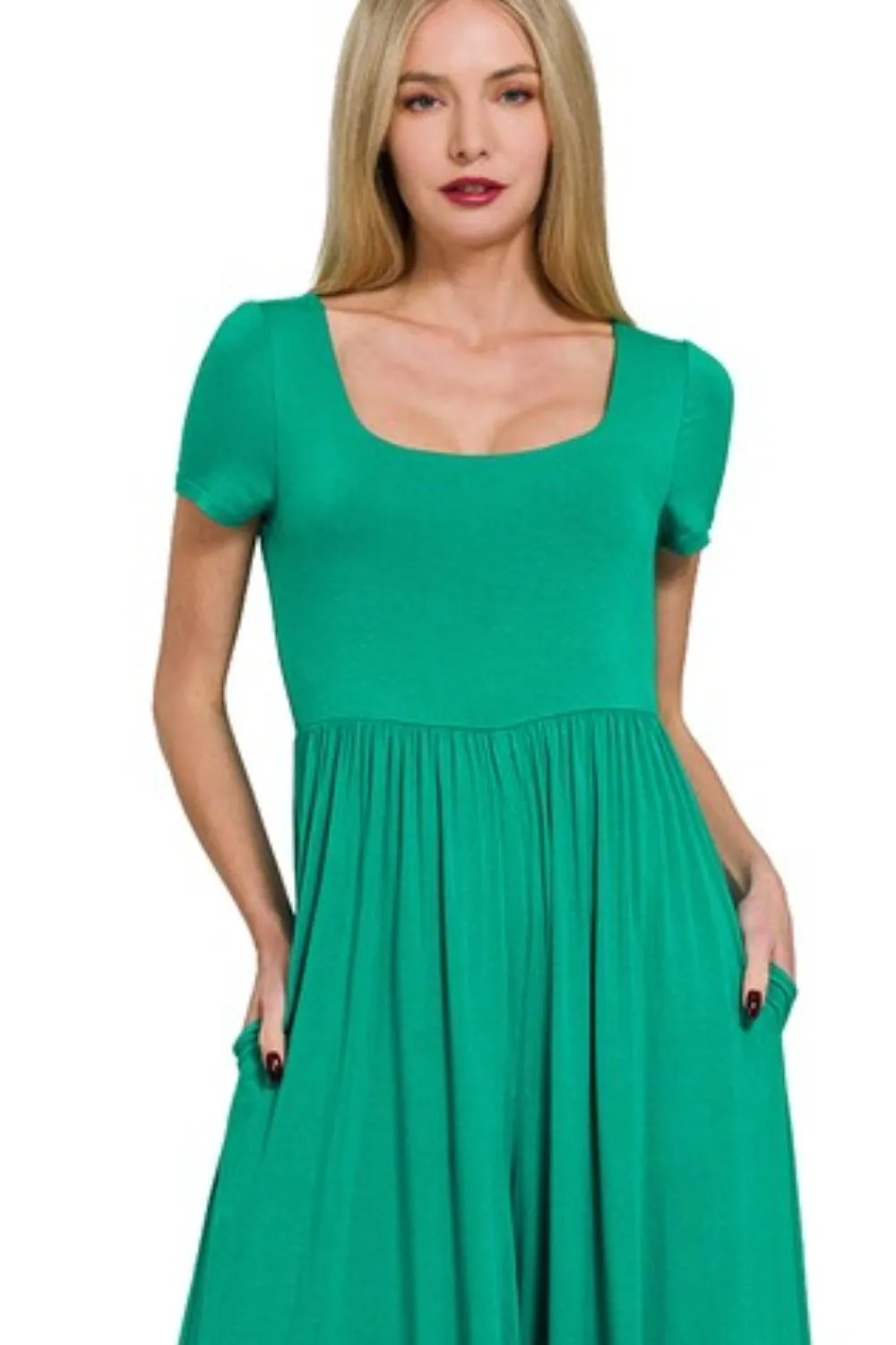 Double Layered Short Sleeve Jumpsuits, image 2