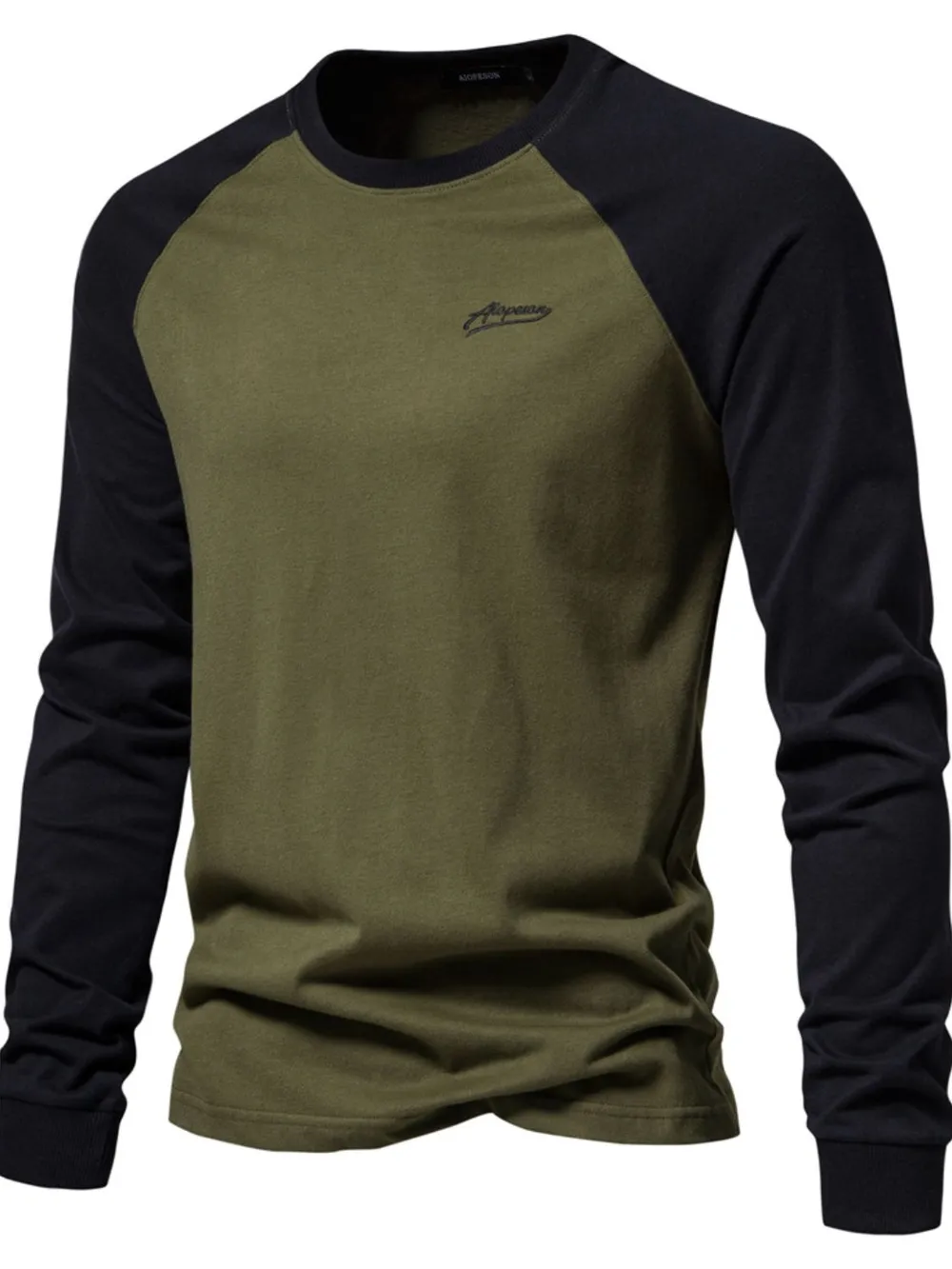 Men's Contrast Round Neck Raglan Sleeve T-Shirt, image 3