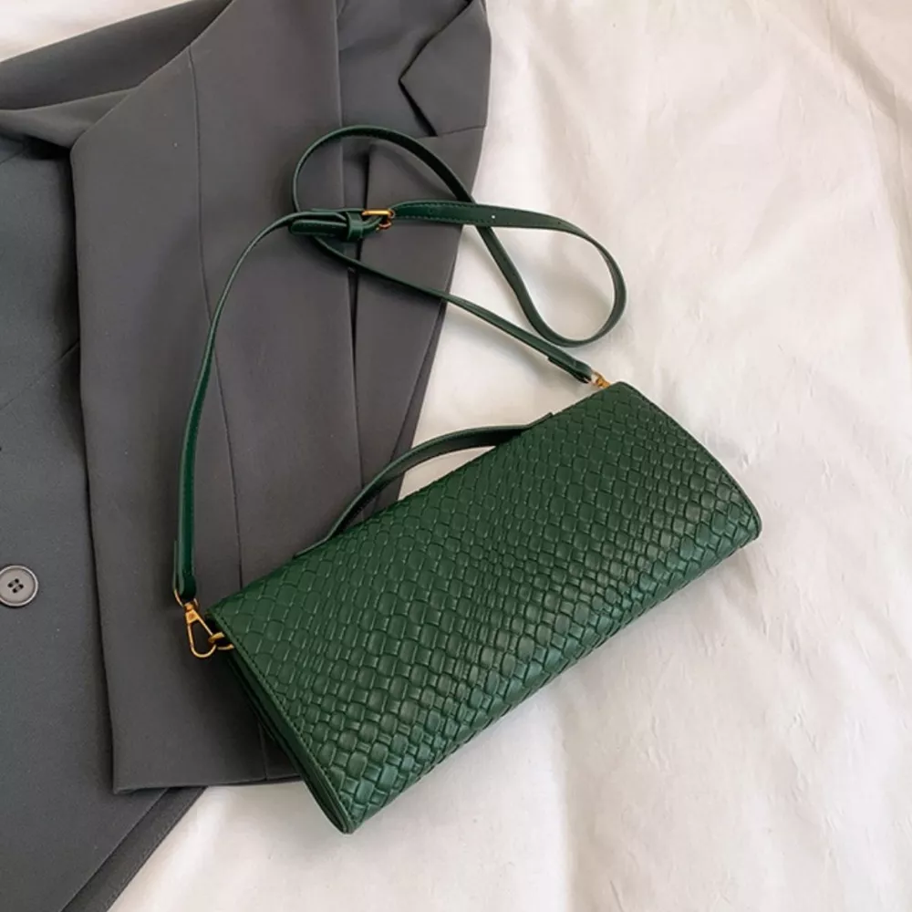 Woven Texture Flap Crossbody Bag, image 4