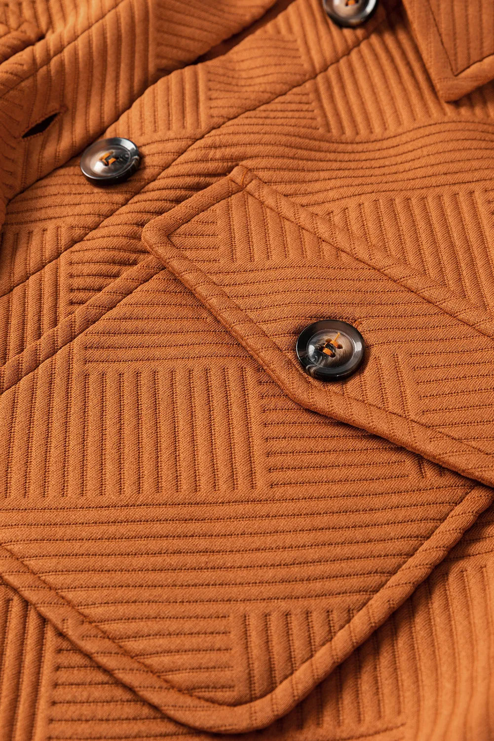 Textured Button Down Collared Neck Coat, image 2