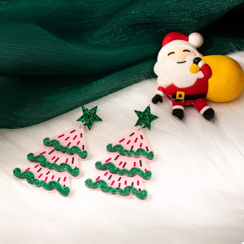 Christmas Tree Dangle Earrings, image 7