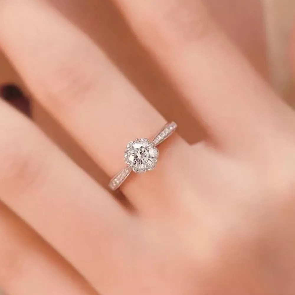 1 Carat 925 Sterling Silver Moissanite Ring, image 2