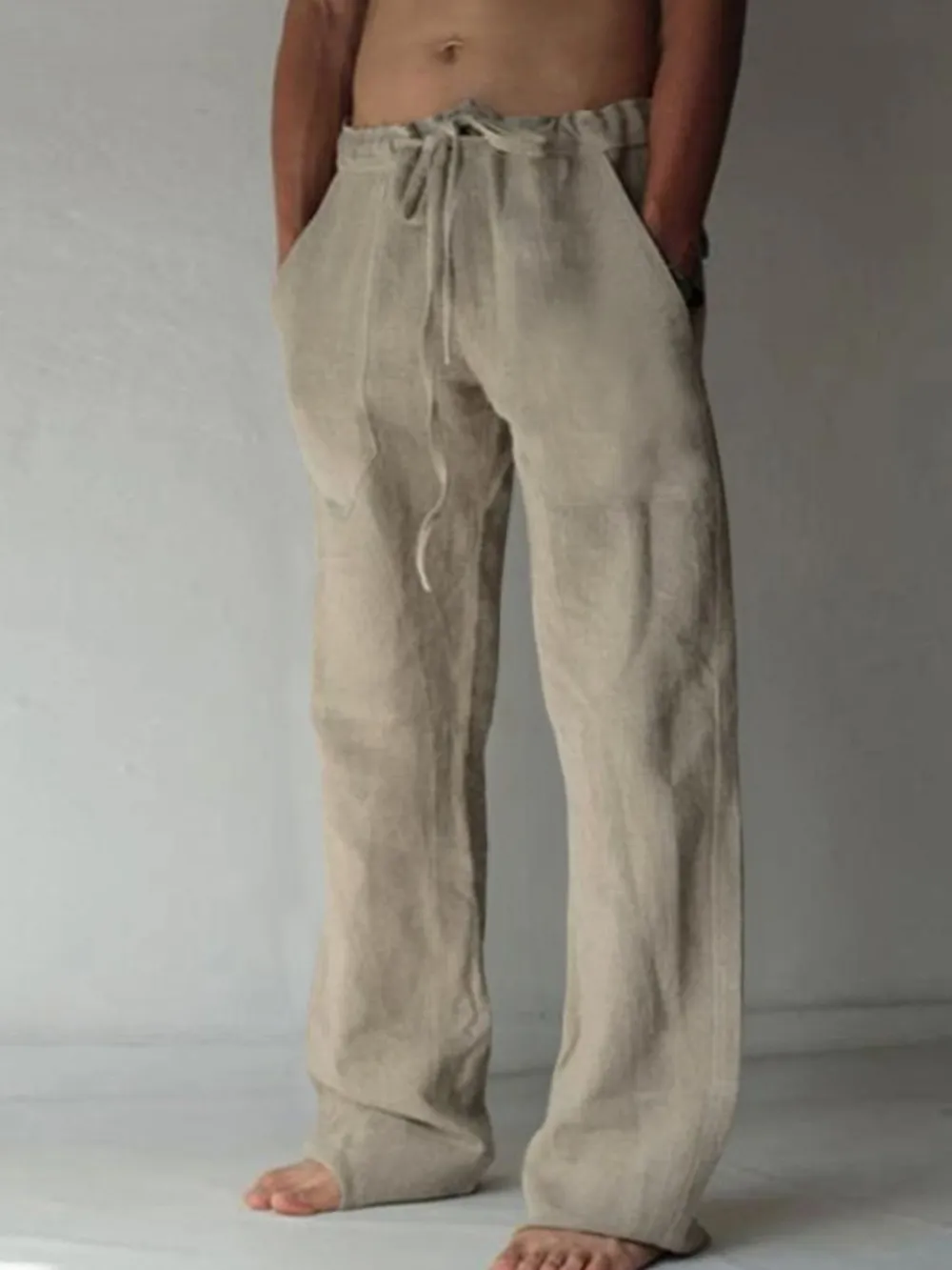 Men's Plus Size Drawstring Loose Fit Pants, image 6