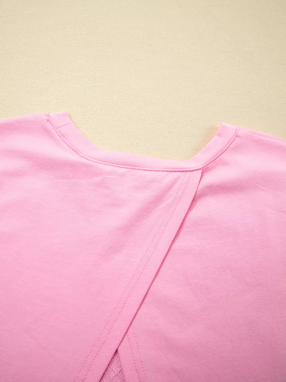 Floral Lace Patchwork Half Sleeve Oversize Tee, image 5