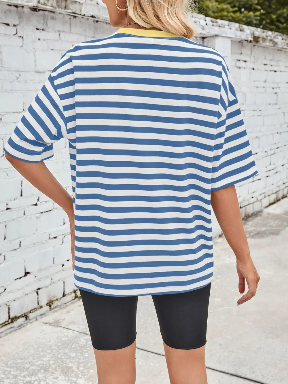 Striped Round Neck Half Sleeve T-Shirt, image 12