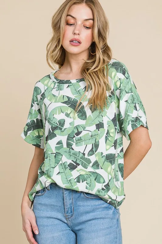 Lightweight Printed Round Neck Short Sleeve T-Shirt, image 4