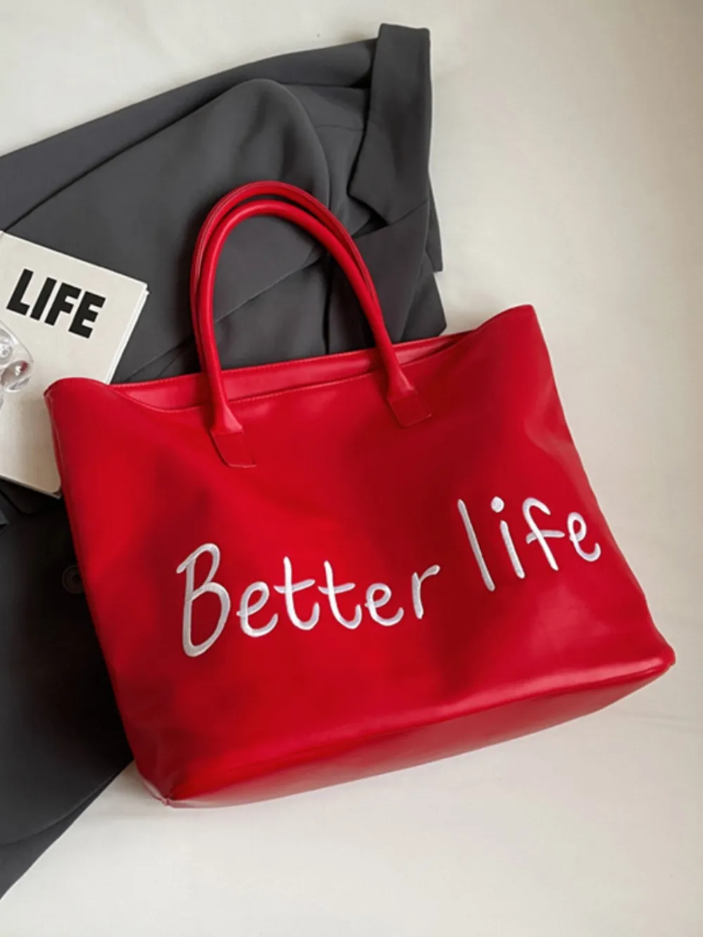 BETTER LIFE PU Leather Tote Bag, image 15