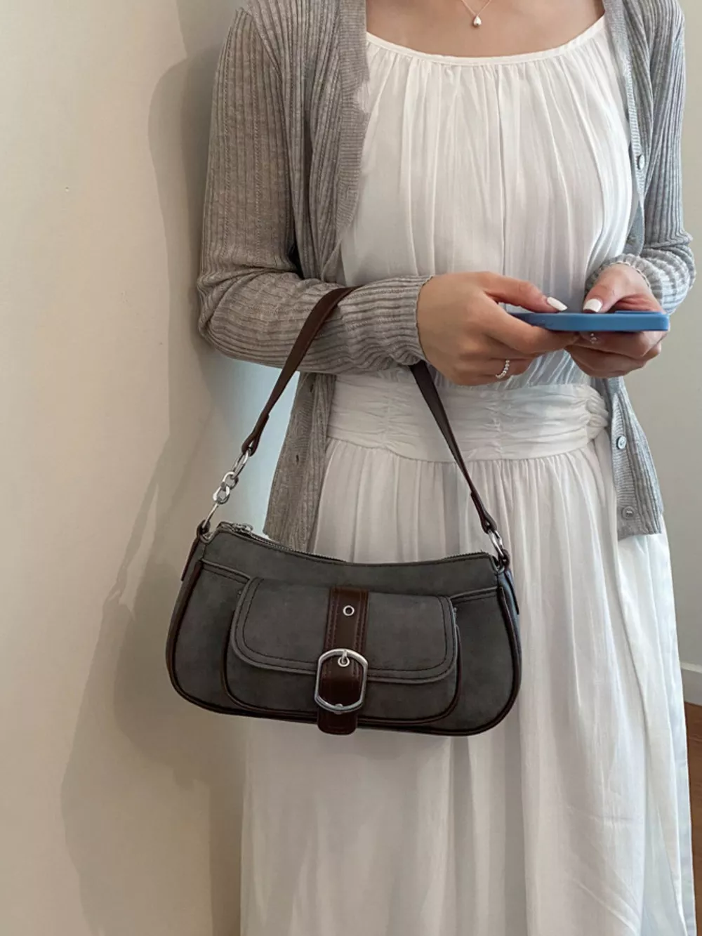 Vintage Buckle Detail Crossbody Bag, image 2
