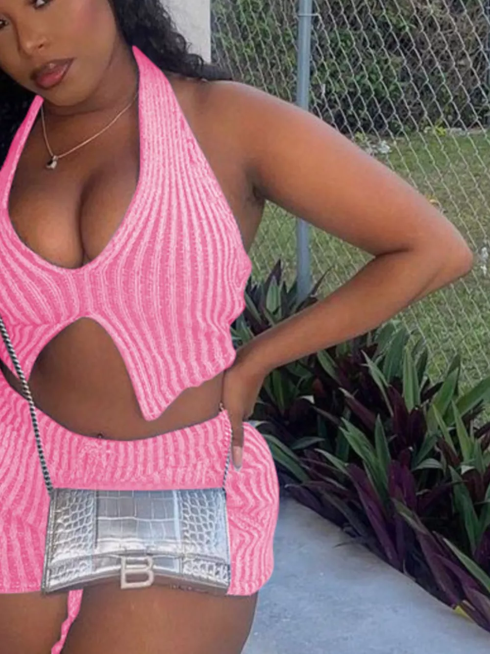 Halter Neck Top and Shorts Sweater Set, image 10