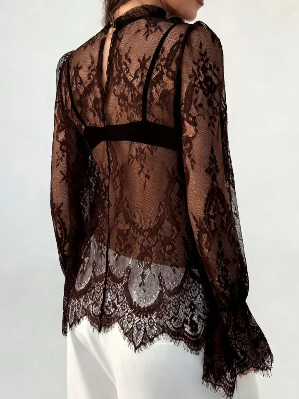 Lace Flounce Sleeve Top, image 11