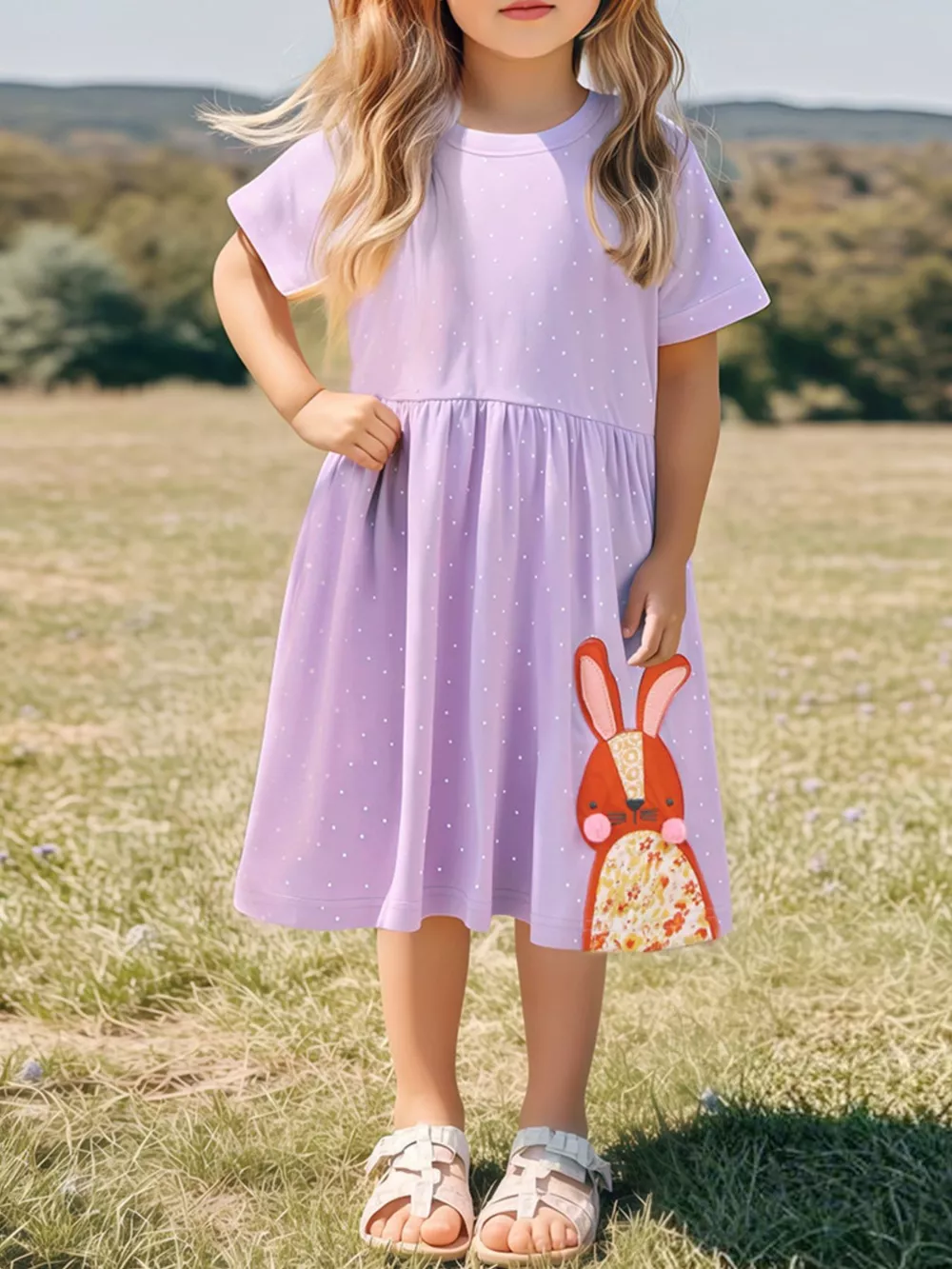 Children's Rabbit Casual Summer Dress, image 2
