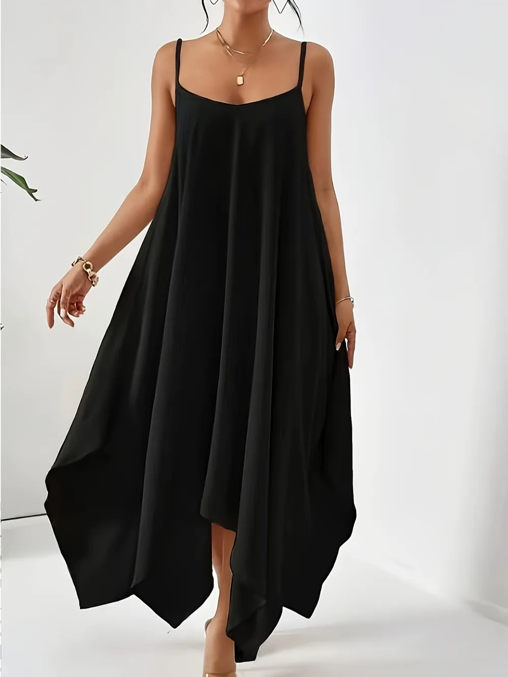 Scoop Neck Midi Cami Dress, image 4