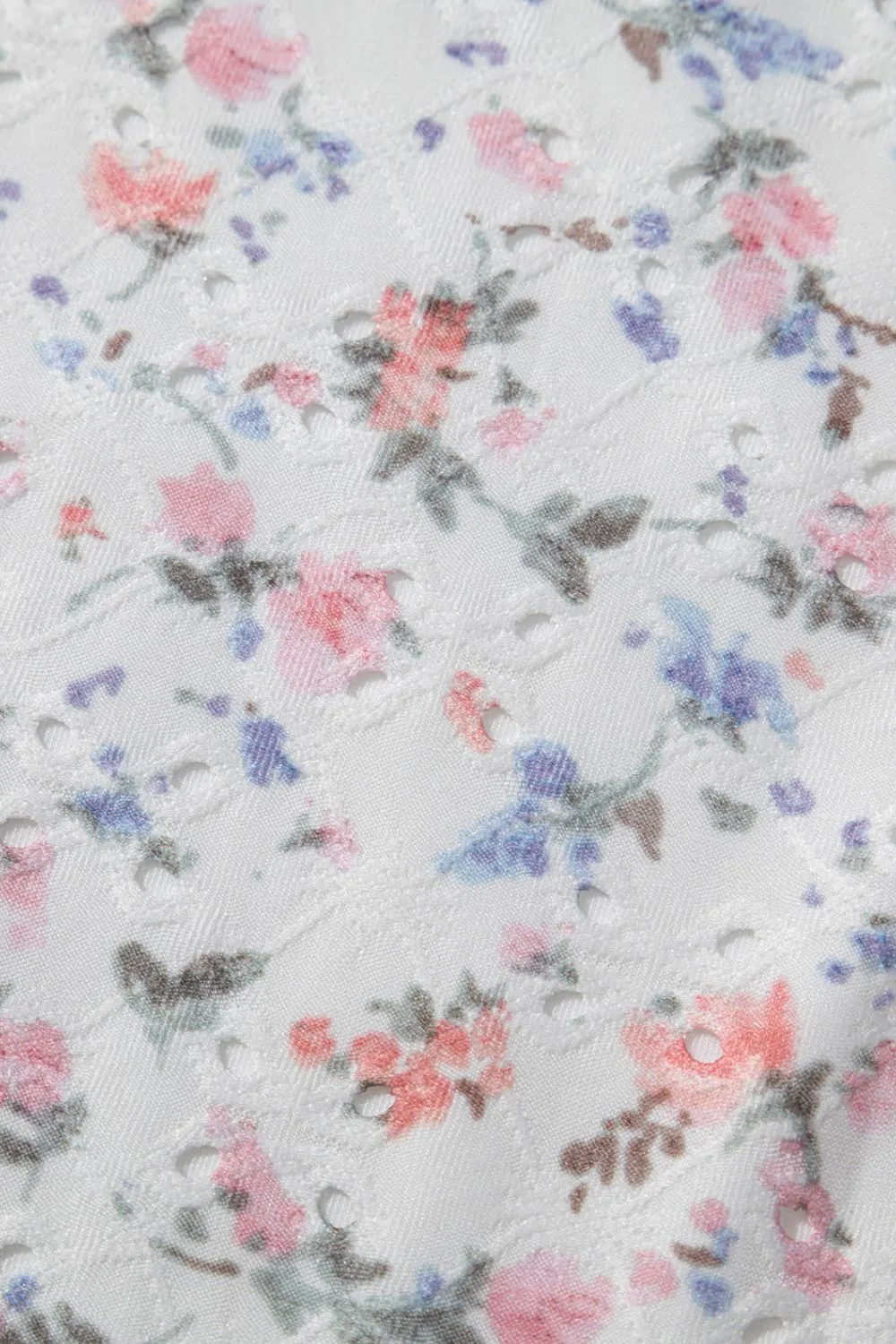 Floral Textured Square Neck Sleeveless Bodysuit, image 3