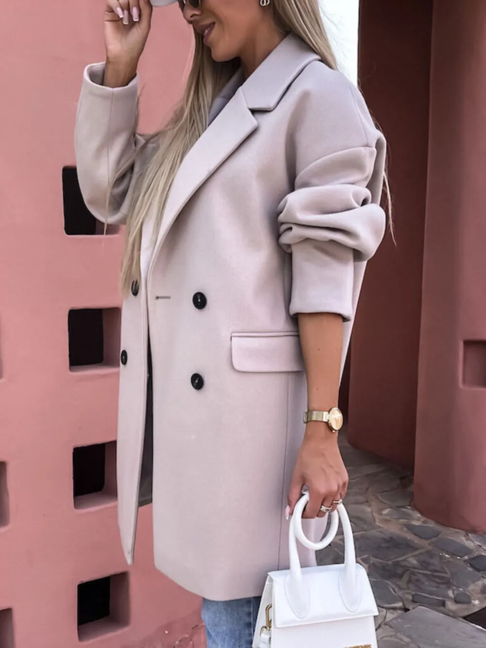 Full Size Double-Breasted Wool Coat Plus Size, image 13