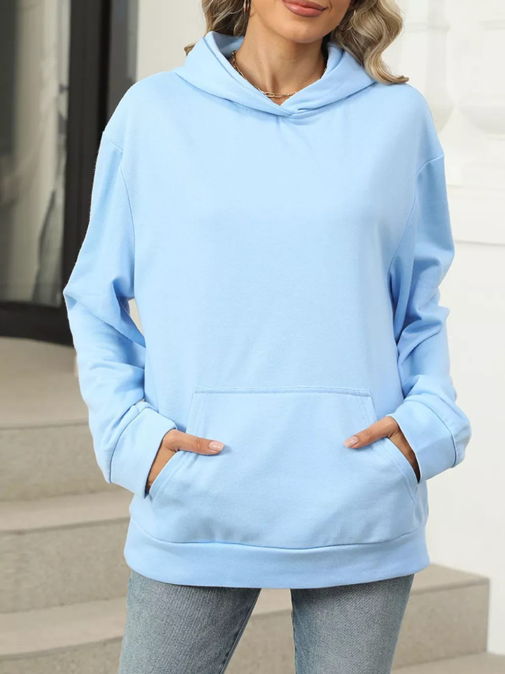 Kangaroo Pocket Long Sleeve Hoodie, image 7