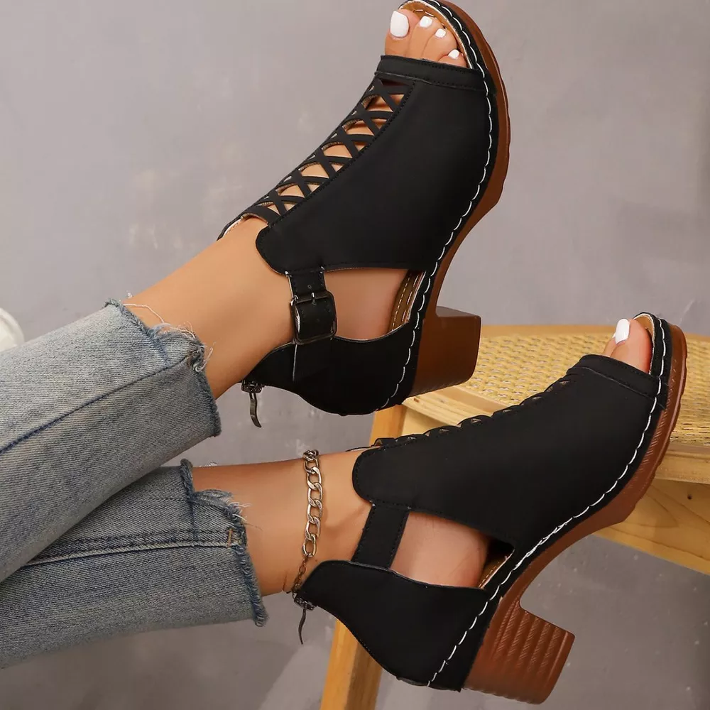 Open Toe Block Heels Sandals, image 3