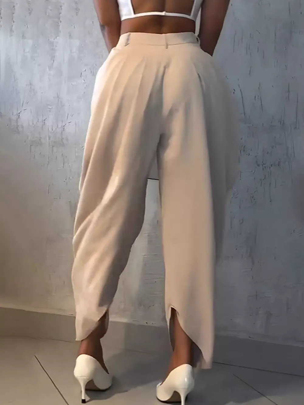 High-Waisted Wide Leg Pleated Pants, image 6