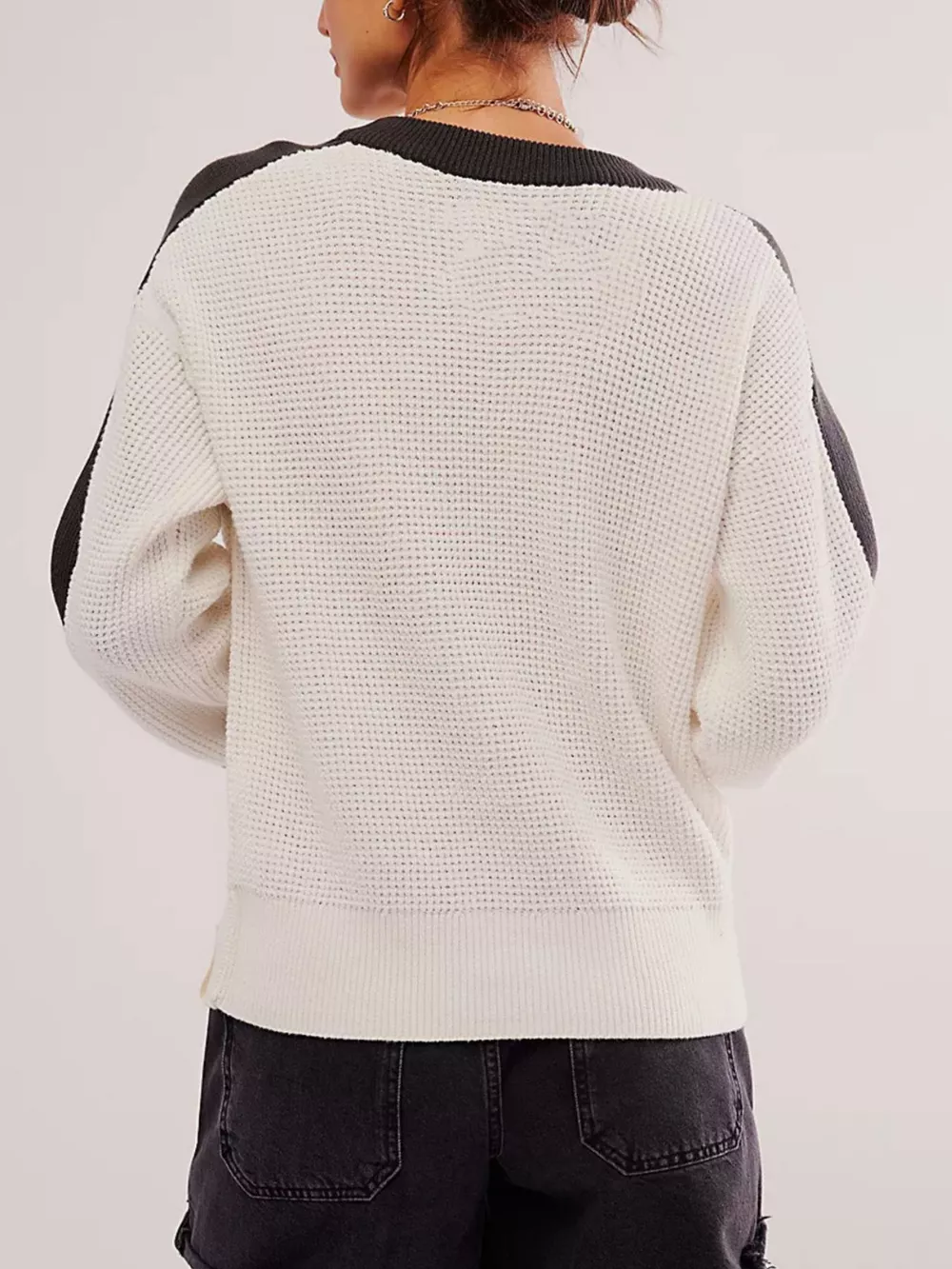 Color Block Waffle Knit Sweater, image 3