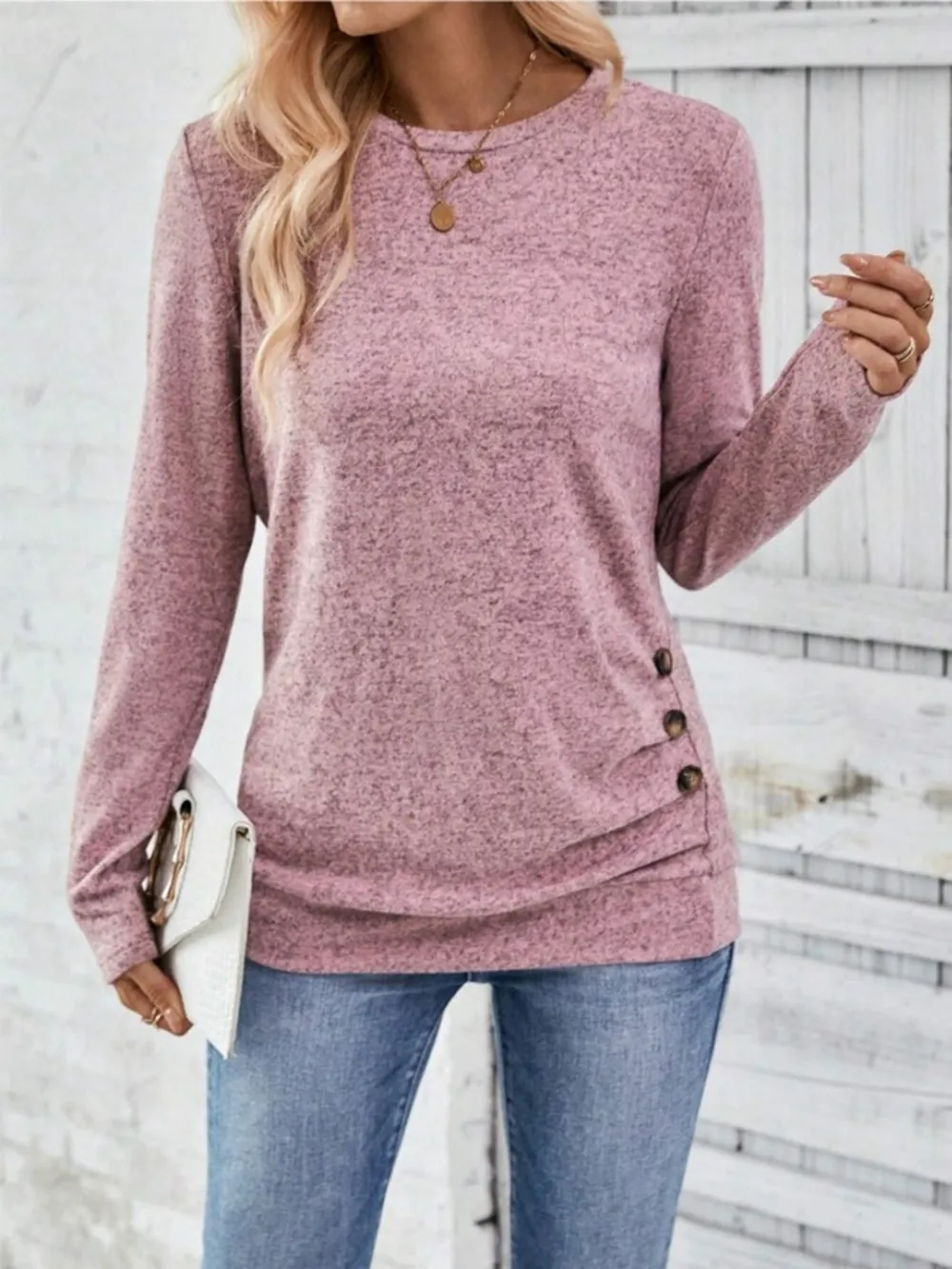 Round Neck Long Sleeve T-Shirt, image 7