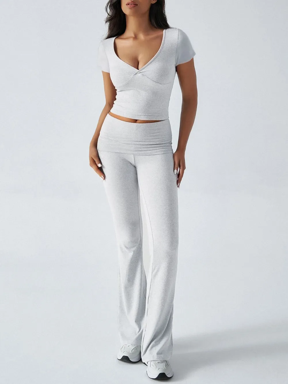 Short Sleeve Top and Bootcut Legging Set, image 2