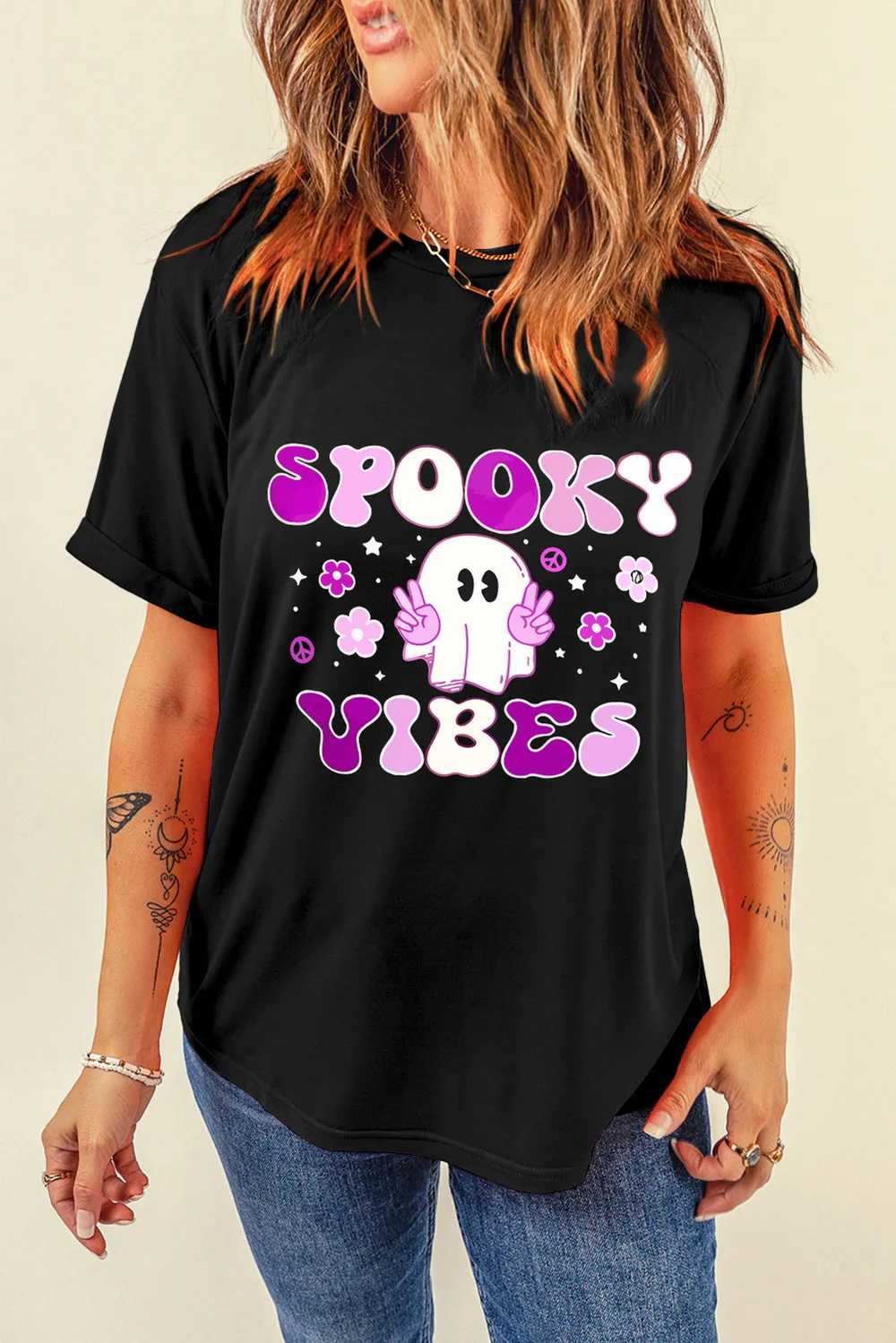 Graphic Round Neck Short Sleeve T-Shirt, image 2