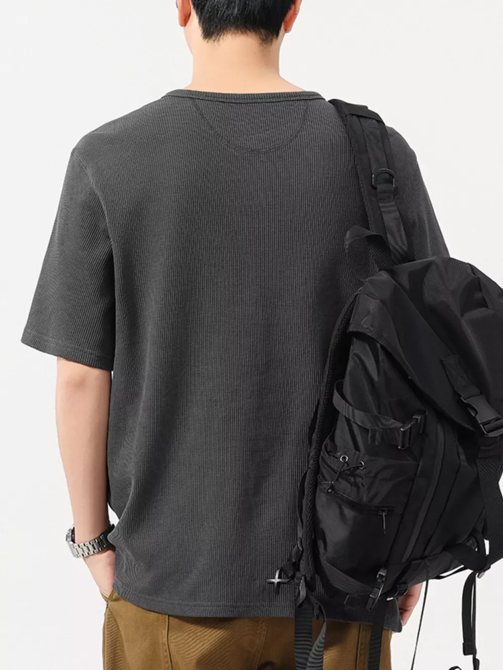 Men's Plus Size Round Neck Short Sleeve T-Shirt, image 3