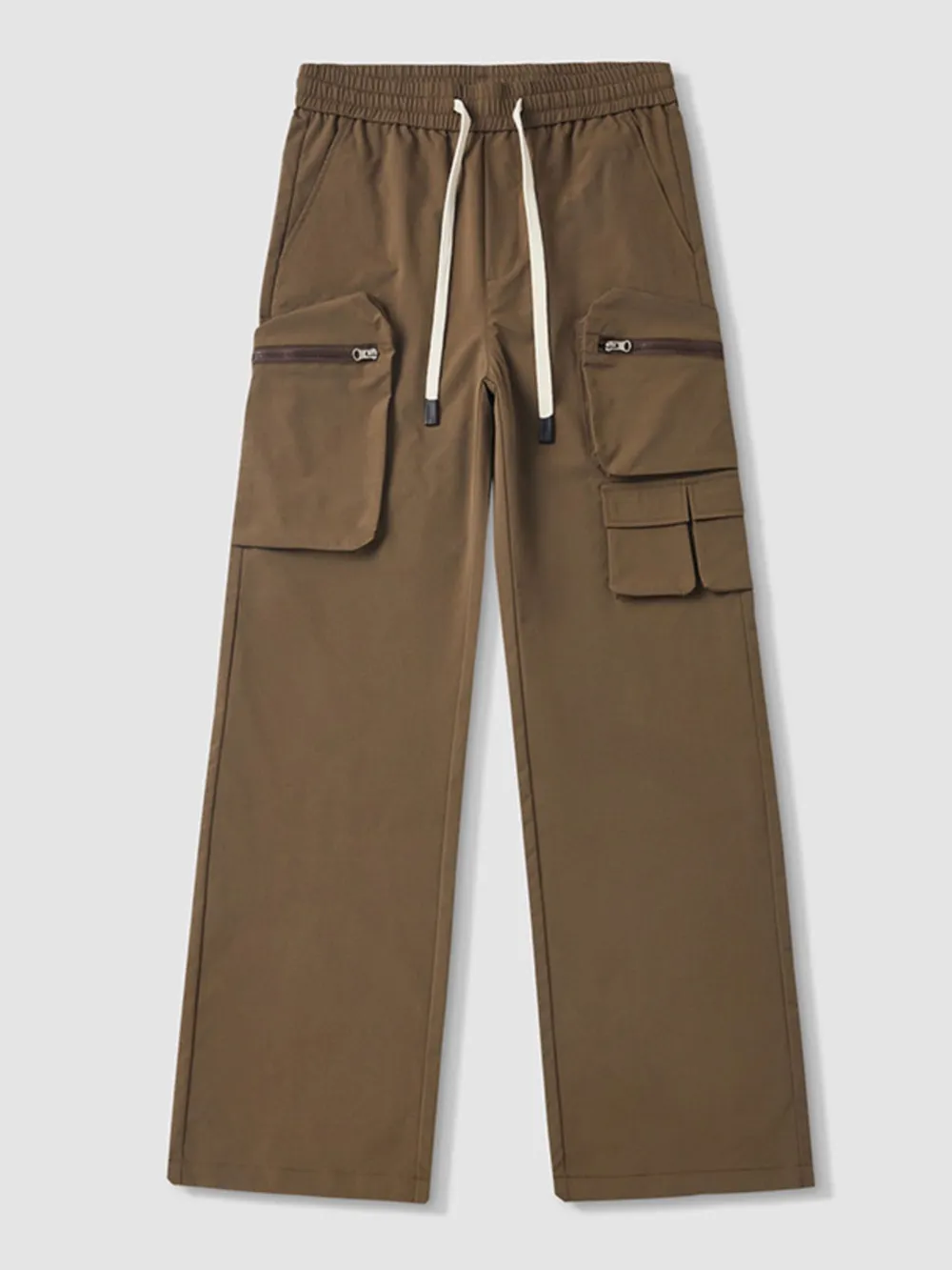 Men's Multi-Pocket Cargo Wide Leg Pants with Drawstring Waist, image 11
