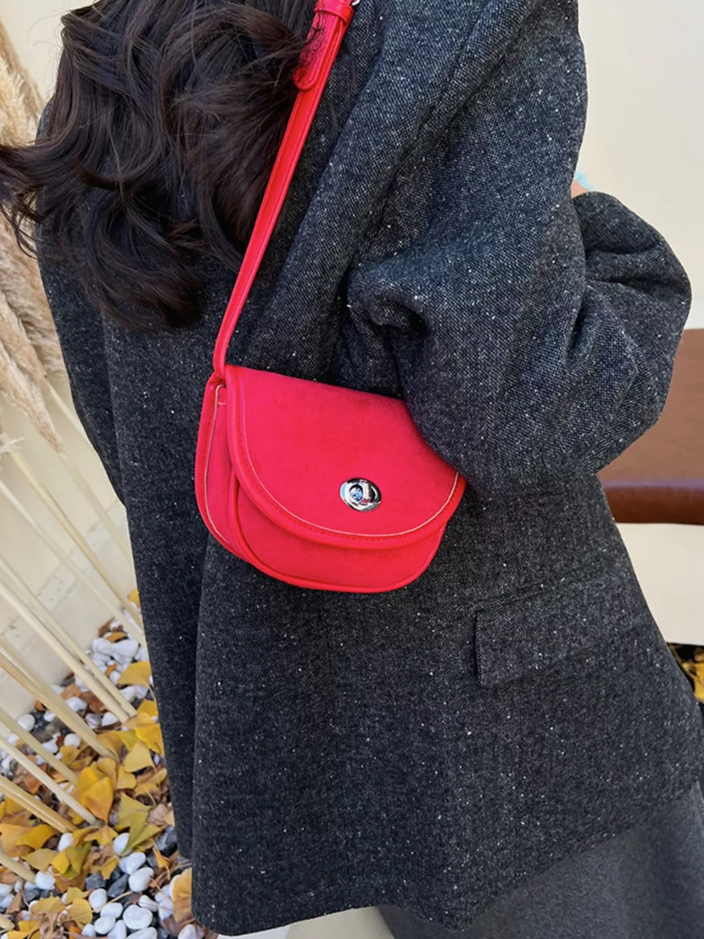 Suede Flap Crossbody Bag, image 2