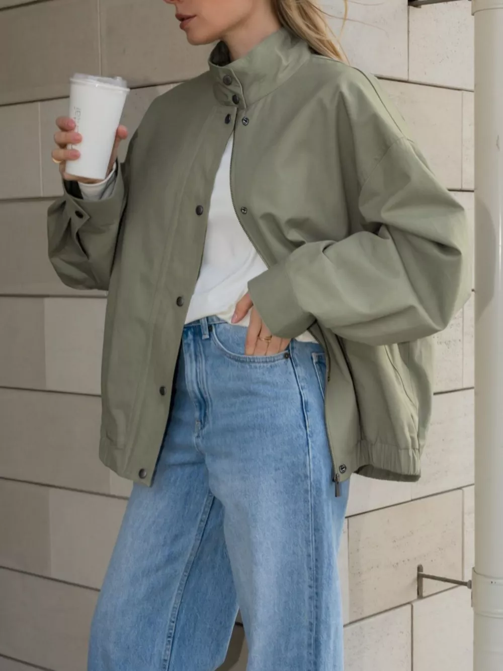 Snap Down Dropped Shoulder Jacket, image 11