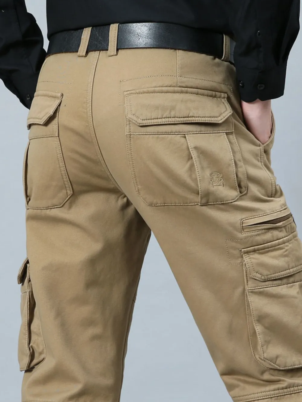 Men's Solid Color Cargo Pants, image 7