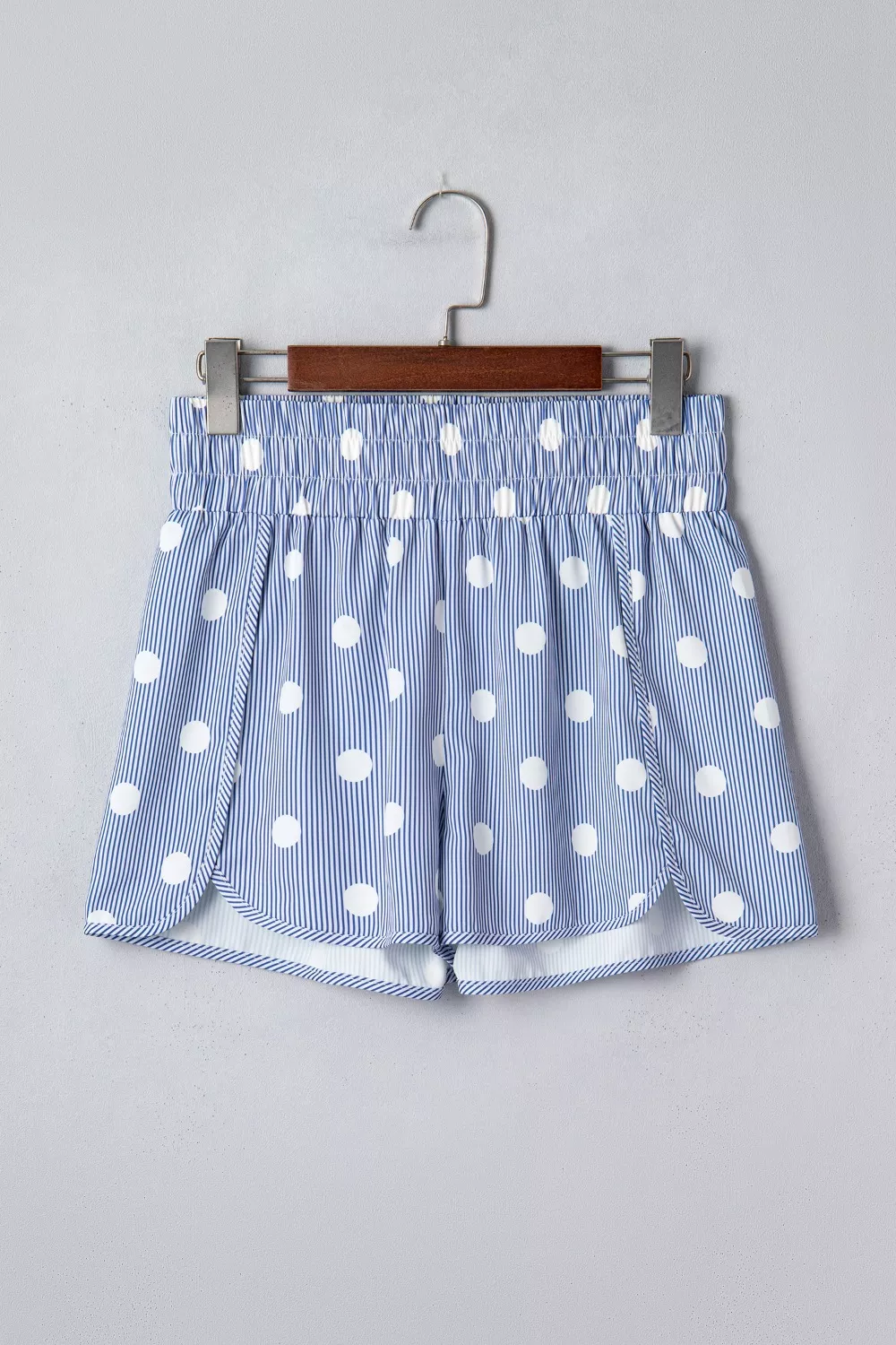 Polka Dot Striped Elastic Waist Shorts, image 5