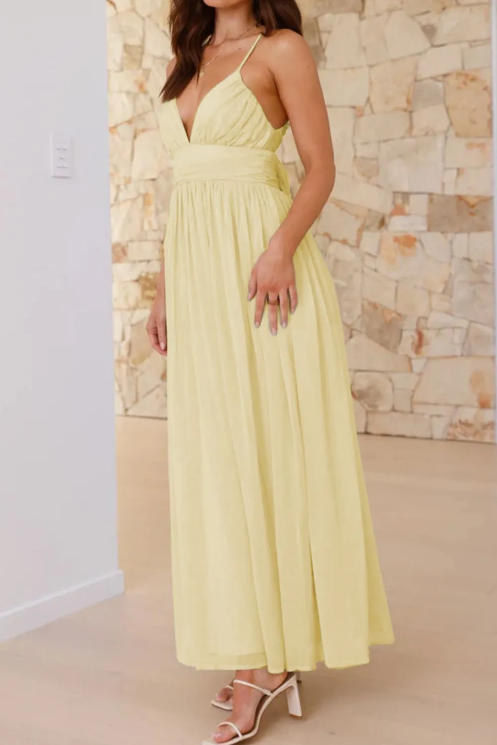 Ruched V-Neck Cami Dress, image 5